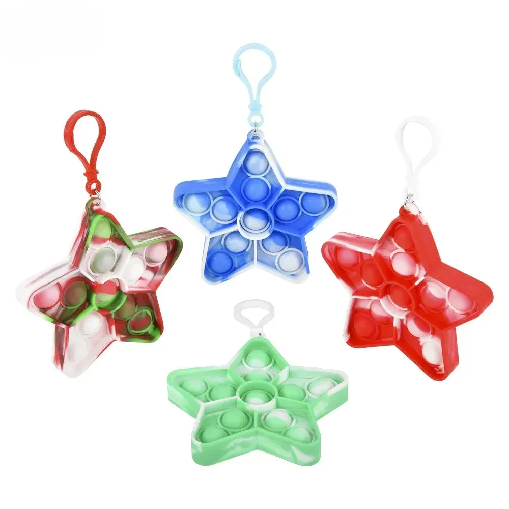 4" Holiday Star Bubble Popper Clip Ons