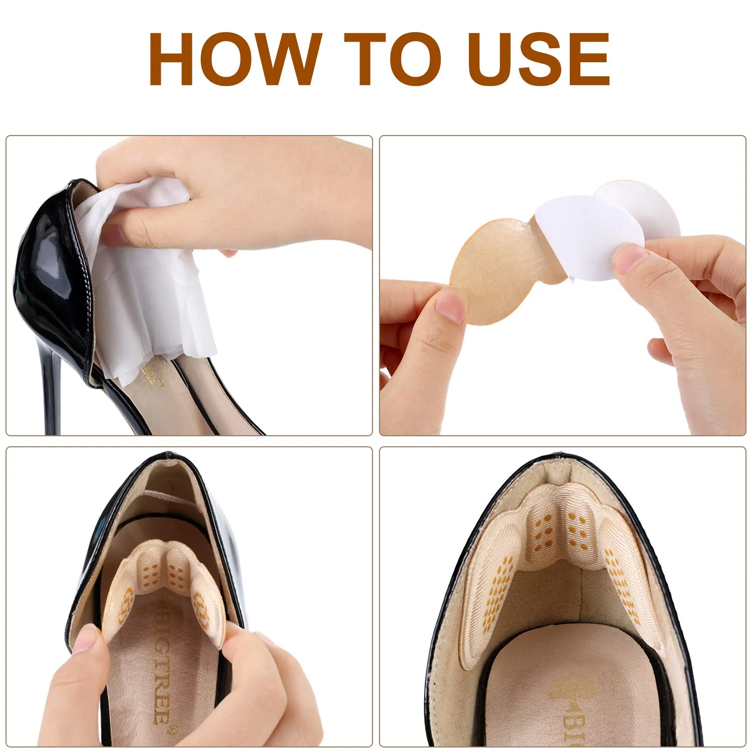 6 Pairs Toe Filler Inserts Adjustable Shoe Filler Heel Grip Liner Insert for Improving Shoe Fit Heel Protection Prevent Blister Unisex