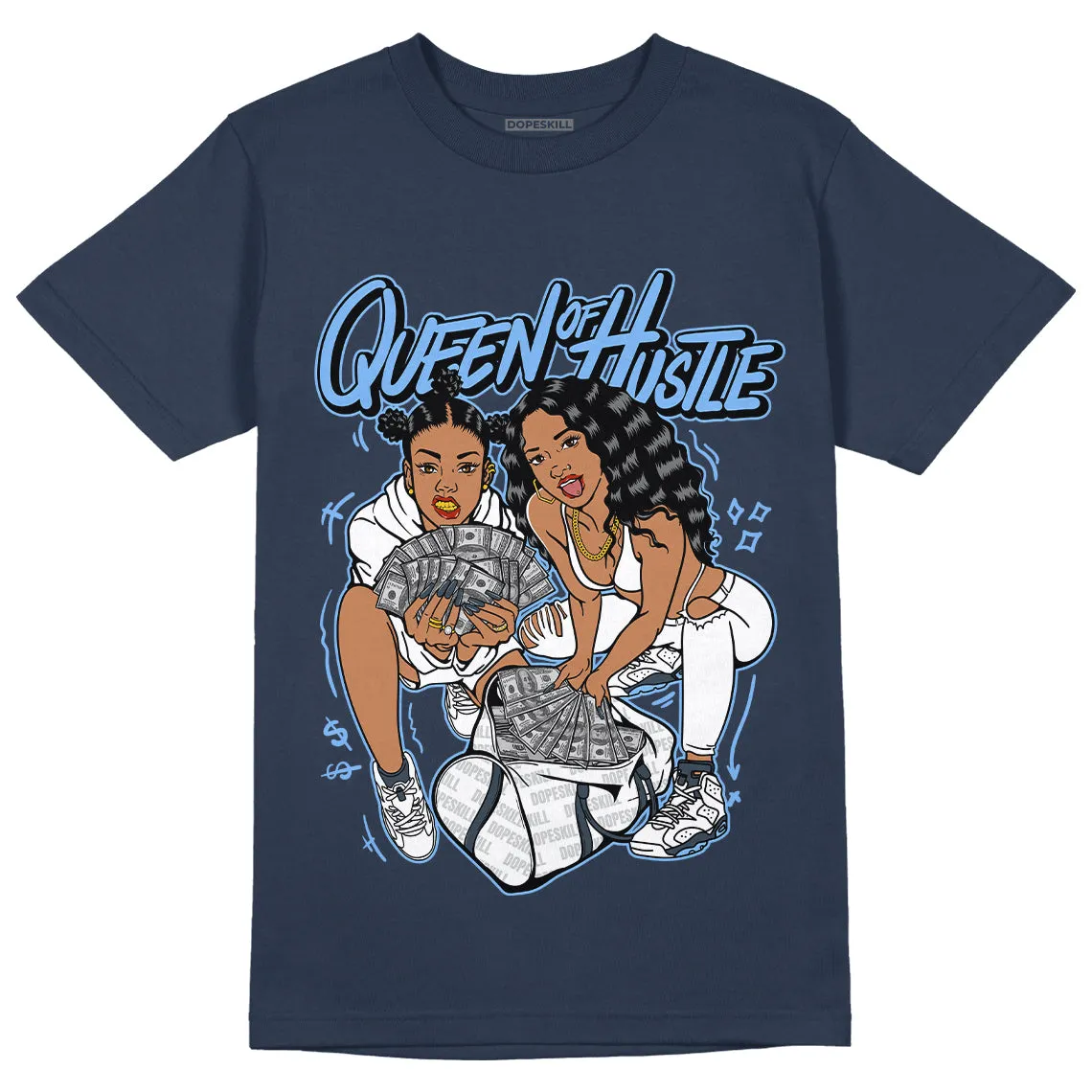 AJ 6 Midnight Navy DopeSkill T-shirt Queen Of Hustle Graphic