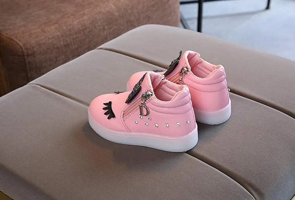 Baby Girl Shoes Size 7 LED Crystal Baby Boots Infant Sport Luminous Girls Kids Shoes First Walking Shoes for Baby Boy