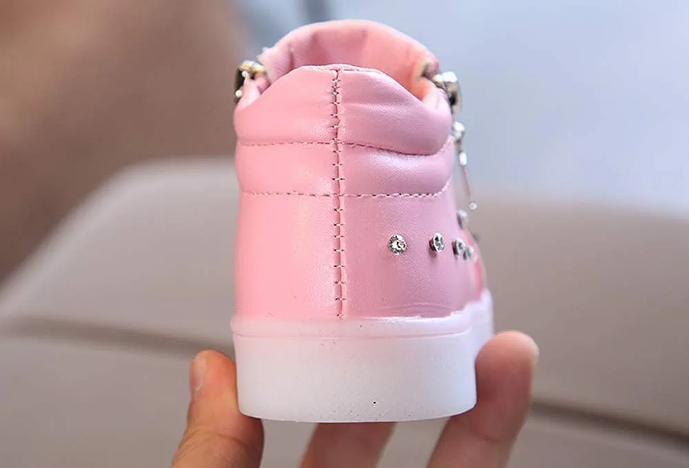 Baby Girl Shoes Size 7 LED Crystal Baby Boots Infant Sport Luminous Girls Kids Shoes First Walking Shoes for Baby Boy