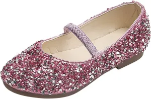 Baby Girl Shoes,1-12 Years Children Princess Girls Dance Leather Shoes Sequined Soft Bottom Baby Shoes Black Boots