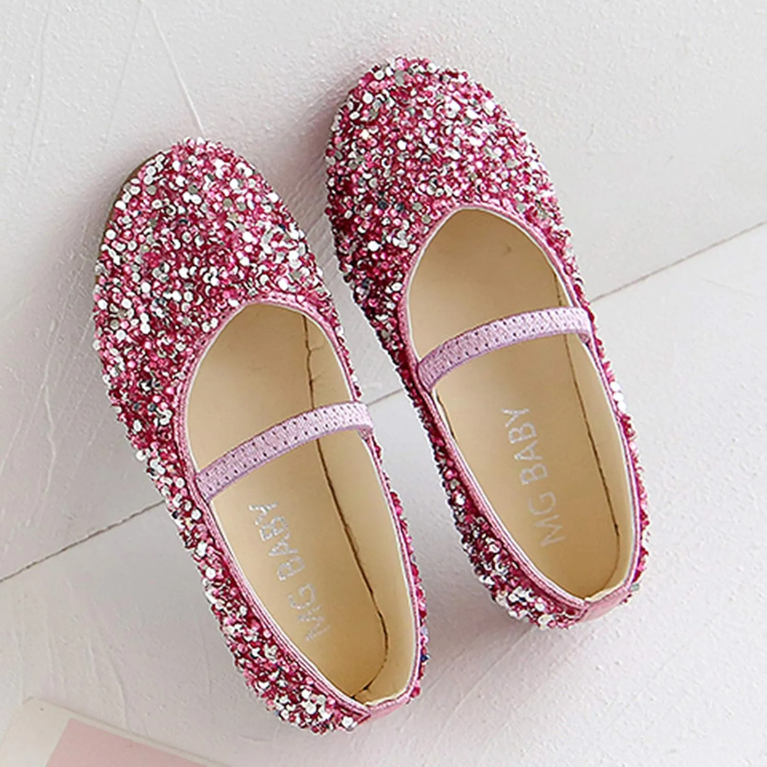 Baby Girl Shoes,1-12 Years Children Princess Girls Dance Leather Shoes Sequined Soft Bottom Baby Shoes Black Boots