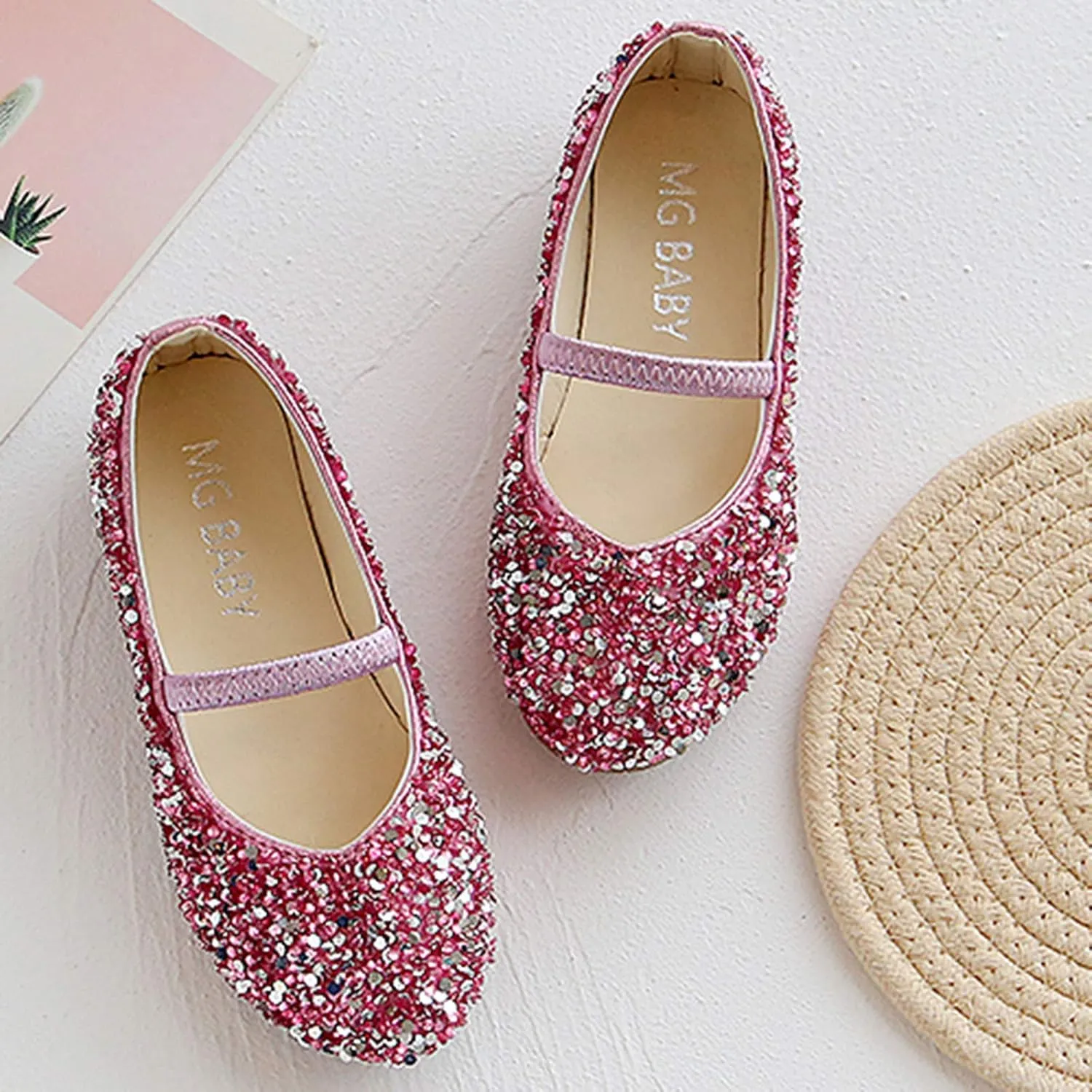 Baby Girl Shoes,1-12 Years Children Princess Girls Dance Leather Shoes Sequined Soft Bottom Baby Shoes Black Boots