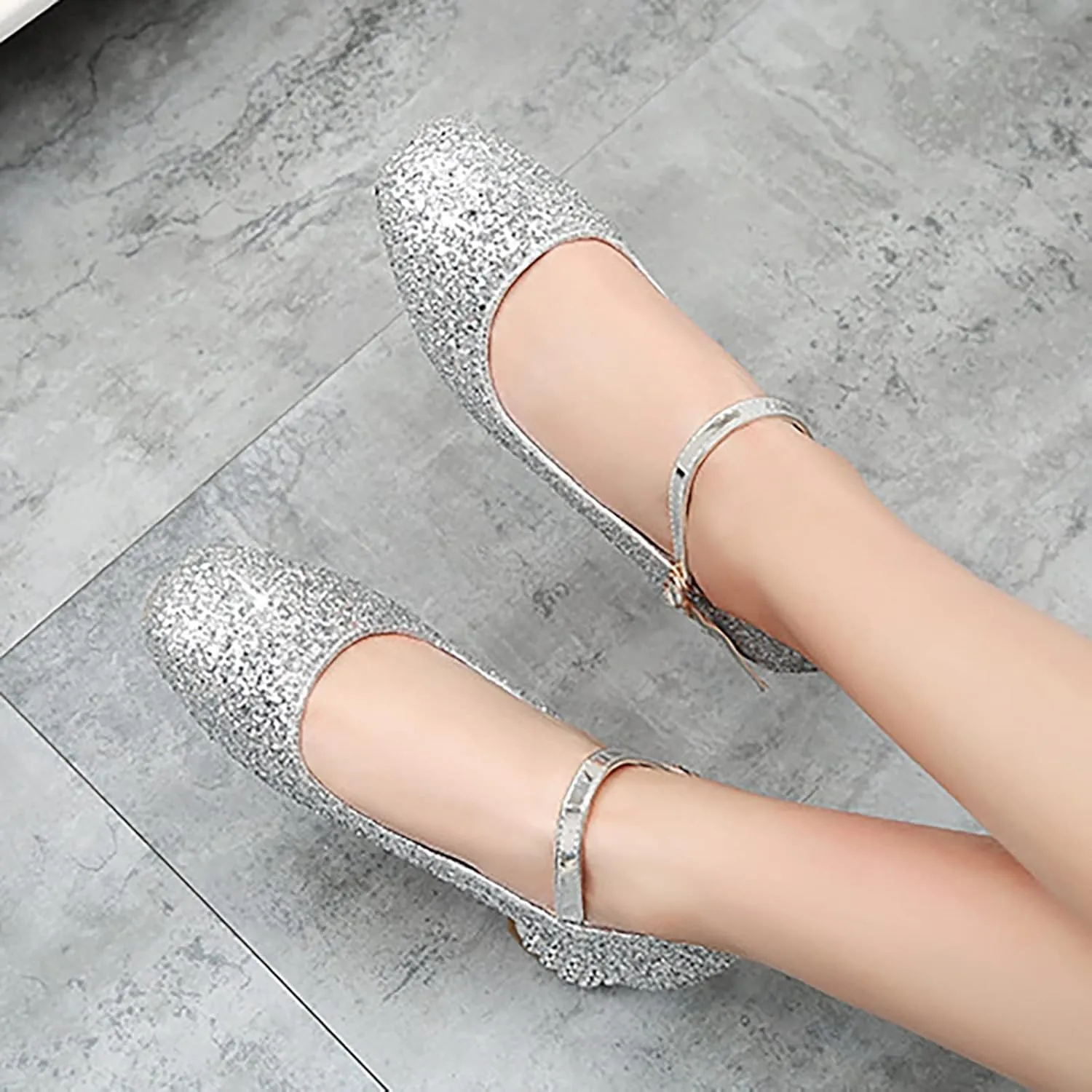 Baby Girls Shoes High Heel Toddler Kids Dress Shoes Sparkle Mary Jane Flower Girls Wedding Birthday Party Prom
