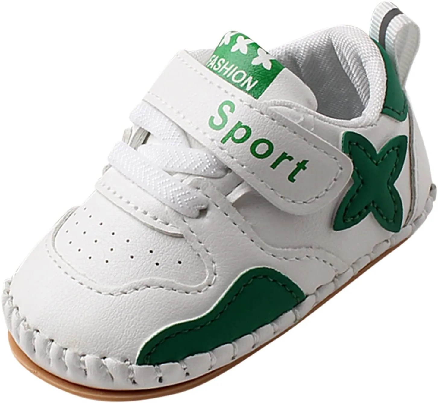Baby PU Leather Hard Bottom Walking Sneakers Infant Toddler Rubber Sole First Walkers Cartoon Slippers Crib Shoes