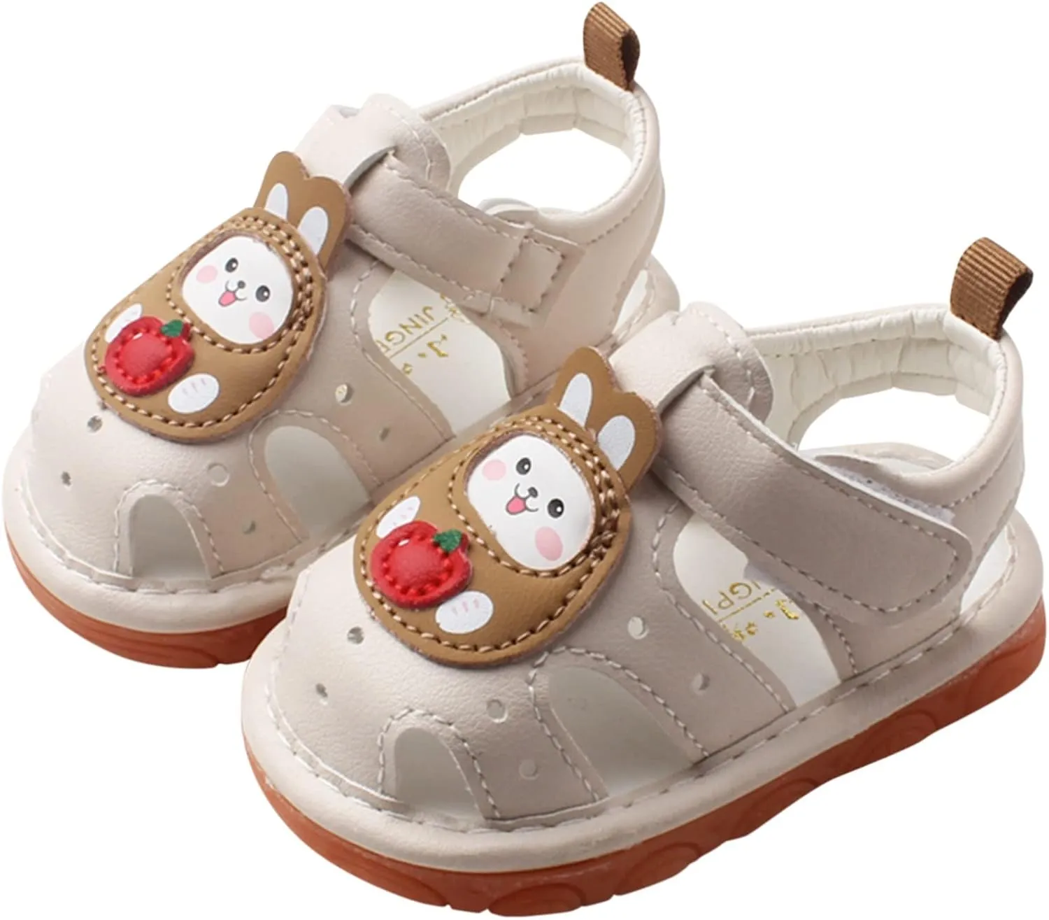 Baby PU Leather Shoes Infant Girls Boys Anti-Slip First Walkers Softy Rubber Sole Open-Toe Outdoor Sandals Shoes