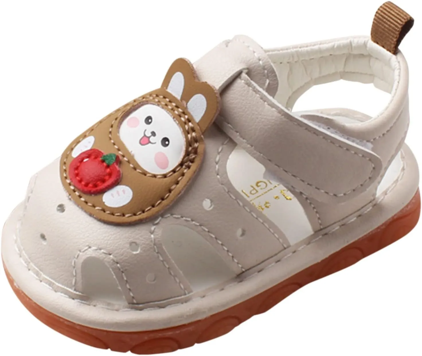 Baby PU Leather Shoes Infant Girls Boys Anti-Slip First Walkers Softy Rubber Sole Open-Toe Outdoor Sandals Shoes