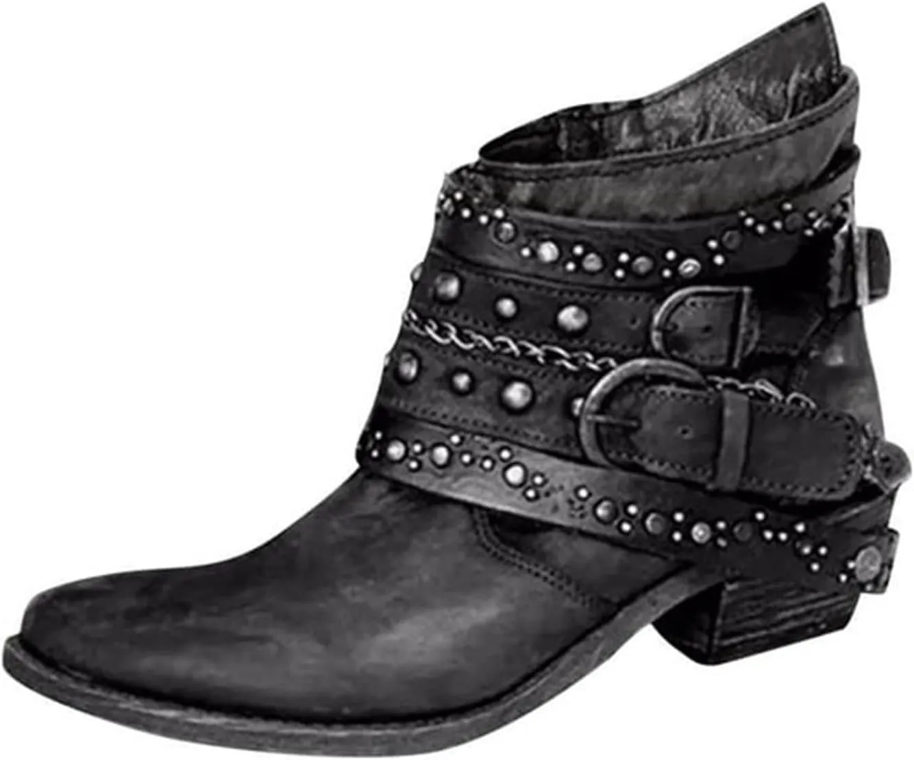 Black Booties for Women Ankle Leather Booties for Women 2024 Mens Leather Work Boots Boot for Men Fashion Round Toe Side Zipper Pointd Toe Suede