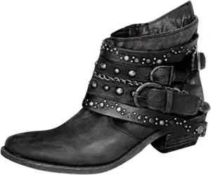 Black Booties for Women Ankle Leather Booties for Women 2024 Mens Leather Work Boots Boot for Men Fashion Round Toe Side Zipper Pointd Toe Suede
