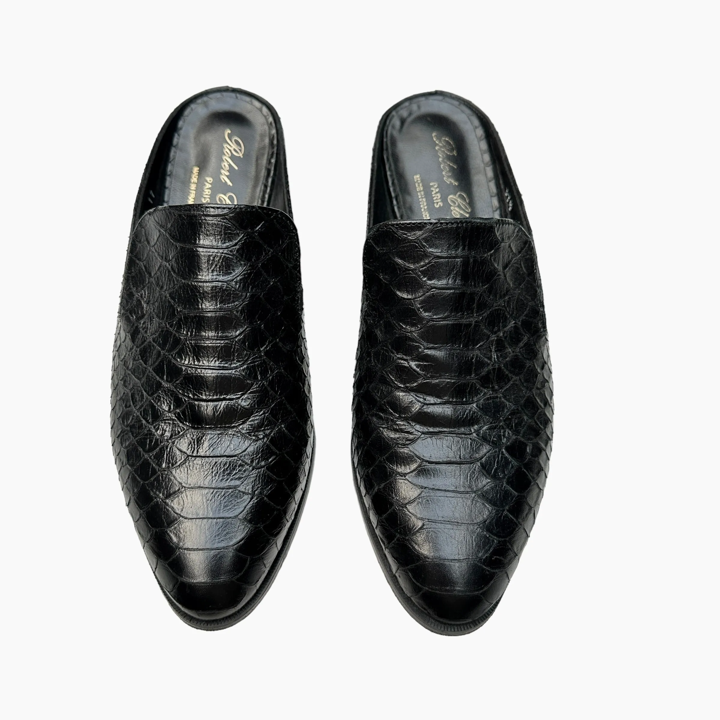 Black Leather Mules - 7.5
