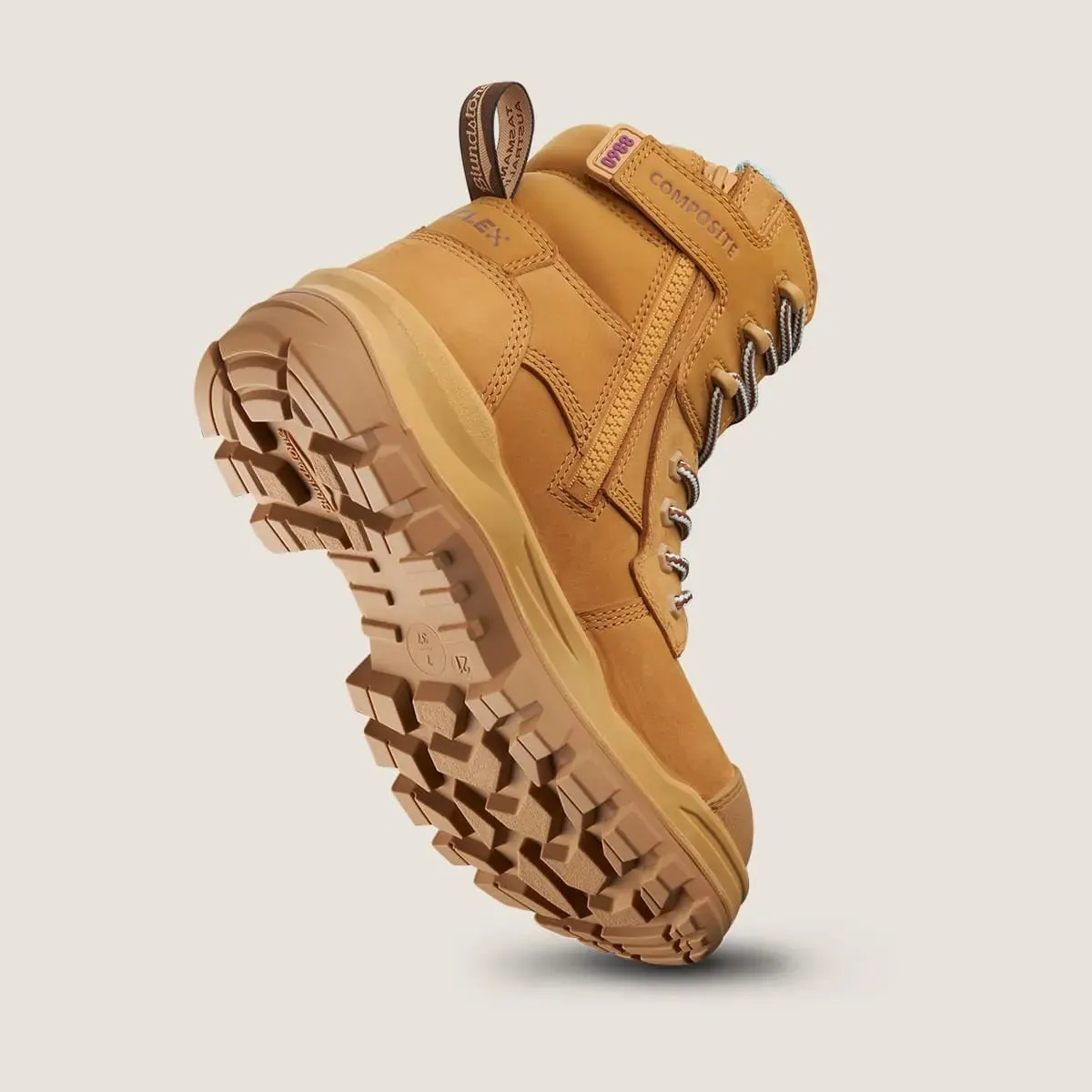 Blundstone 8860 Womens RotoFlex Wheat Zip Side Safety Boot