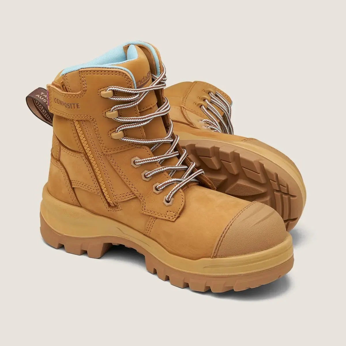 Blundstone 8860 Womens RotoFlex Wheat Zip Side Safety Boot