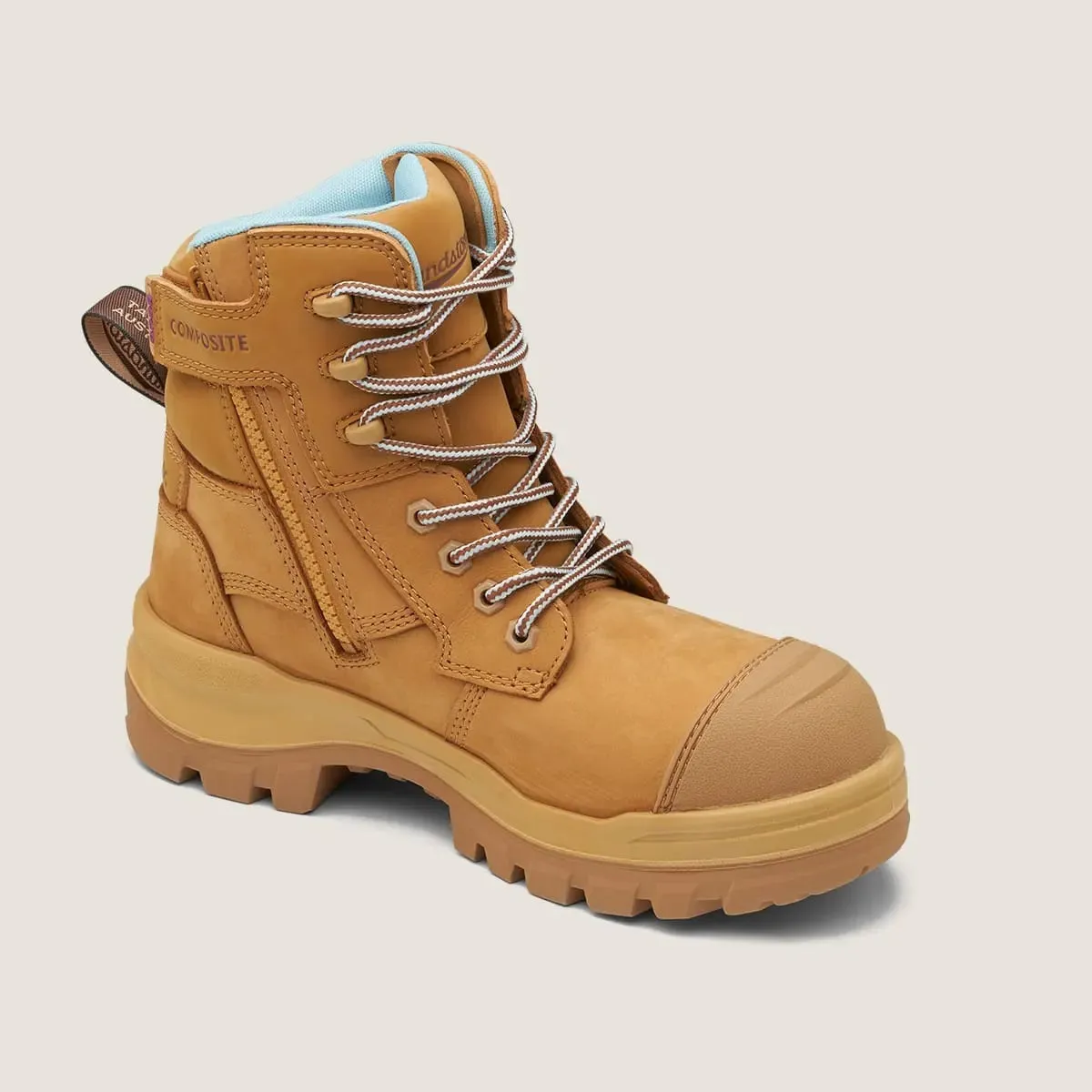 Blundstone 8860 Womens RotoFlex Wheat Zip Side Safety Boot