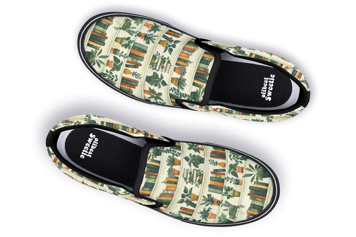 Books And Plants Slip Ons
