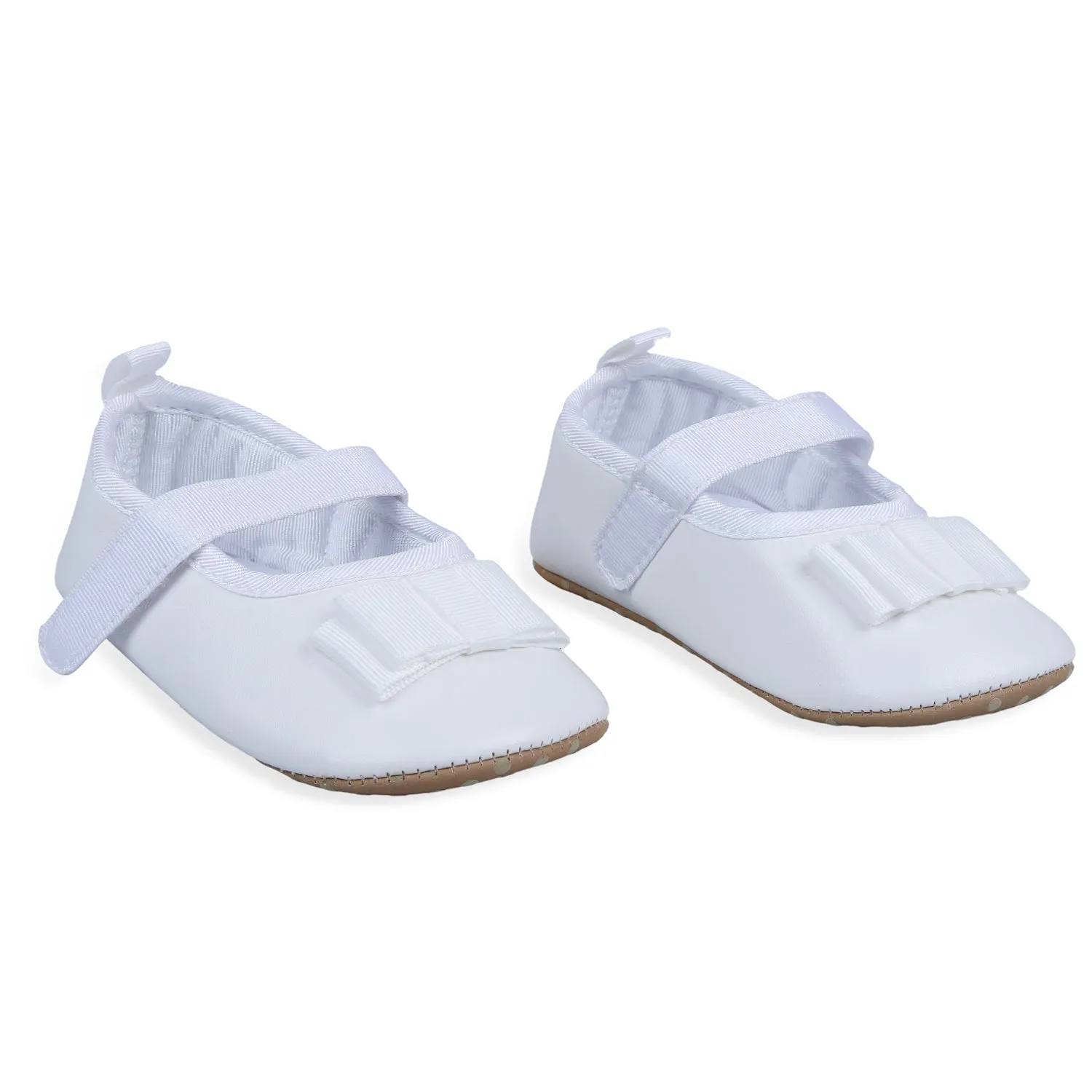 Bow Premium Girls Anti-Slip Ballerina Shoes - White