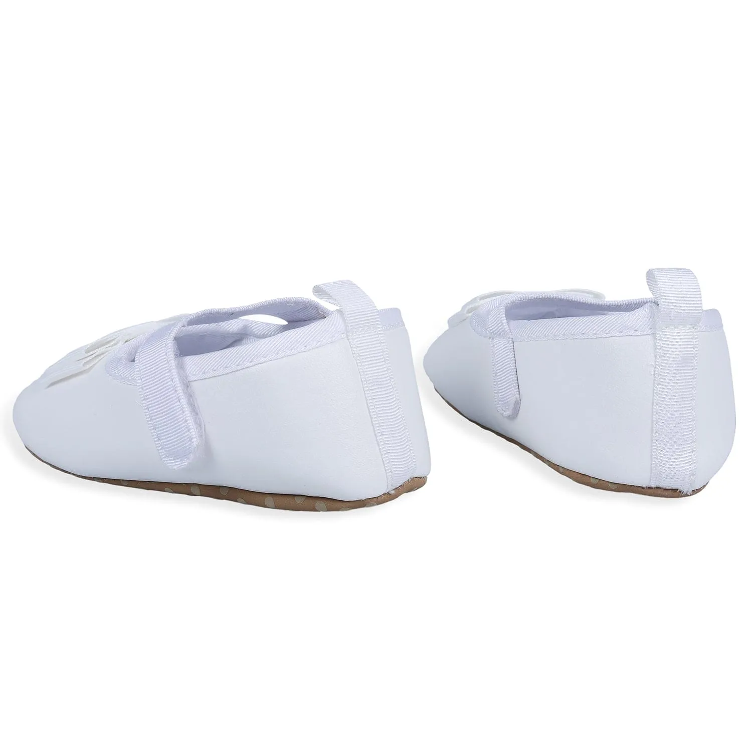 Bow Premium Girls Anti-Slip Ballerina Shoes - White