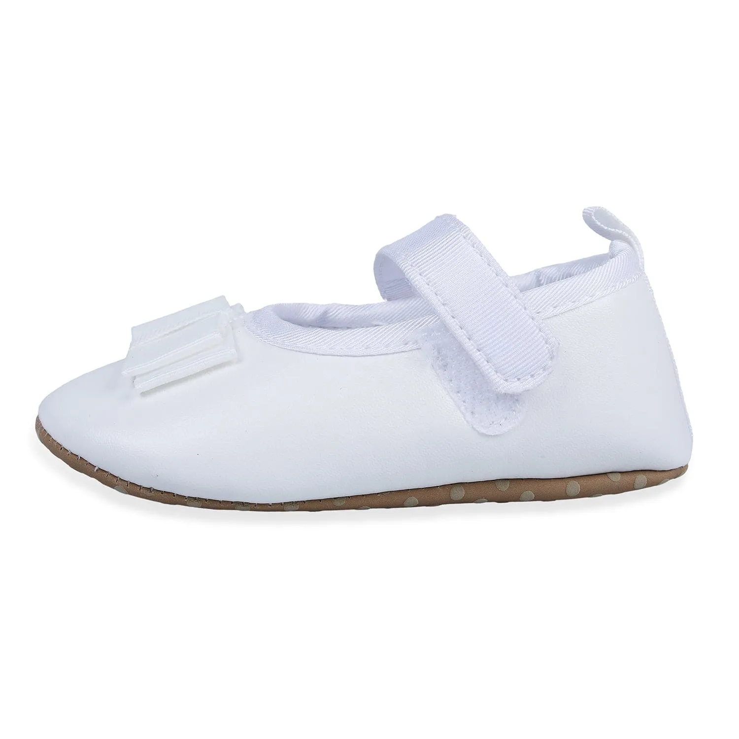 Bow Premium Girls Anti-Slip Ballerina Shoes - White