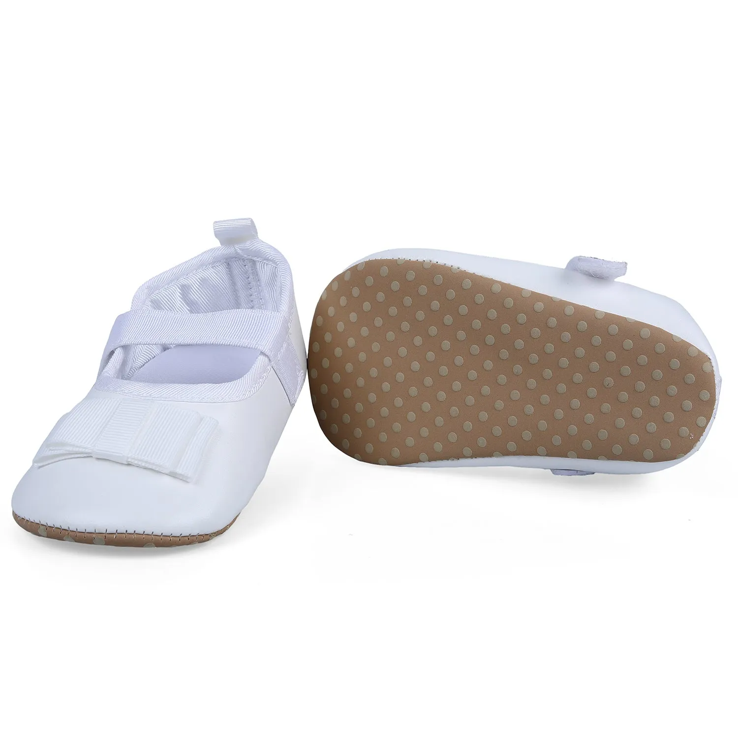 Bow Premium Girls Anti-Slip Ballerina Shoes - White