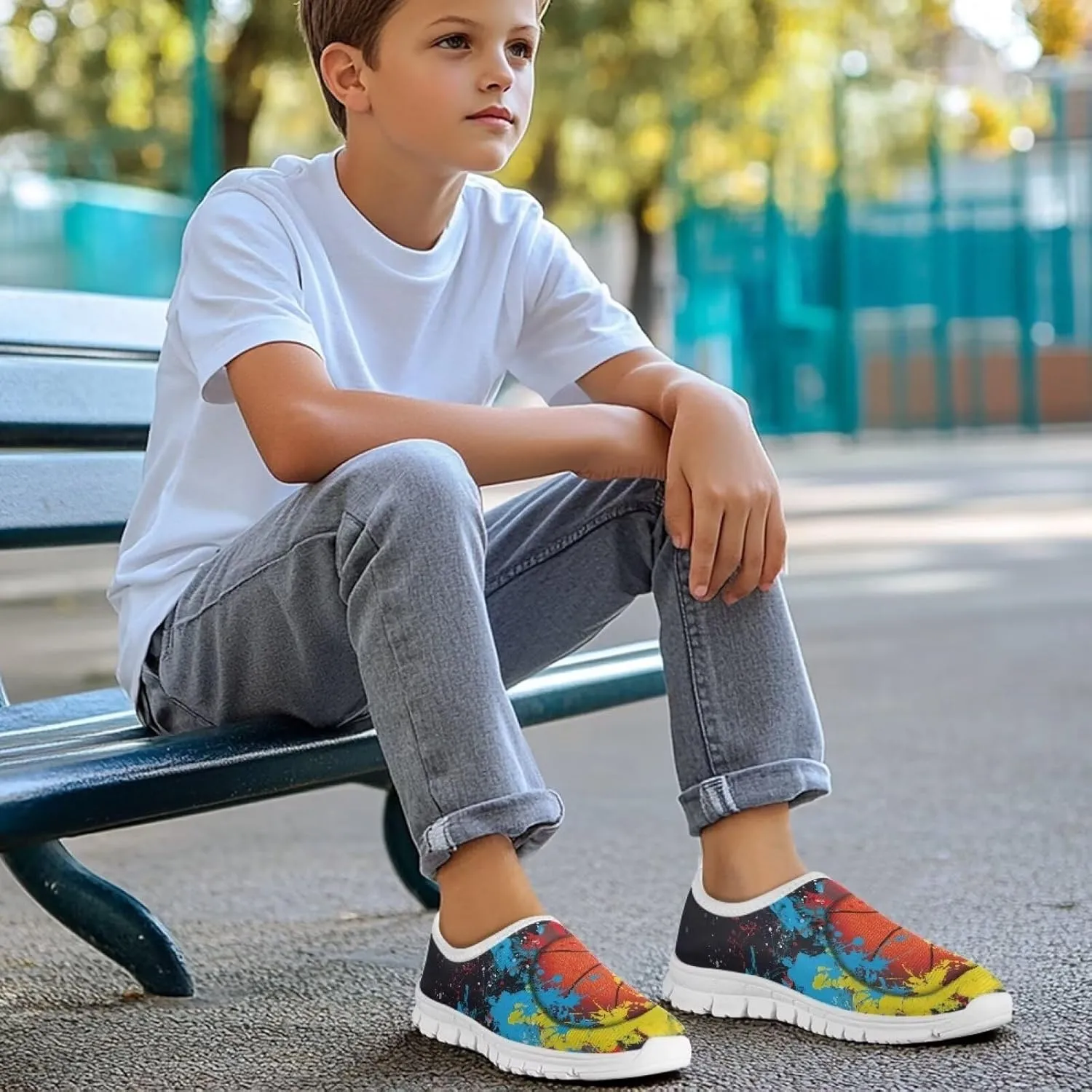 Boys Cool Slip-On Flat Lightweight Shoes Walking Casual Comfortable Travel Outdoor School Shoes Big Kids US Size 11-15