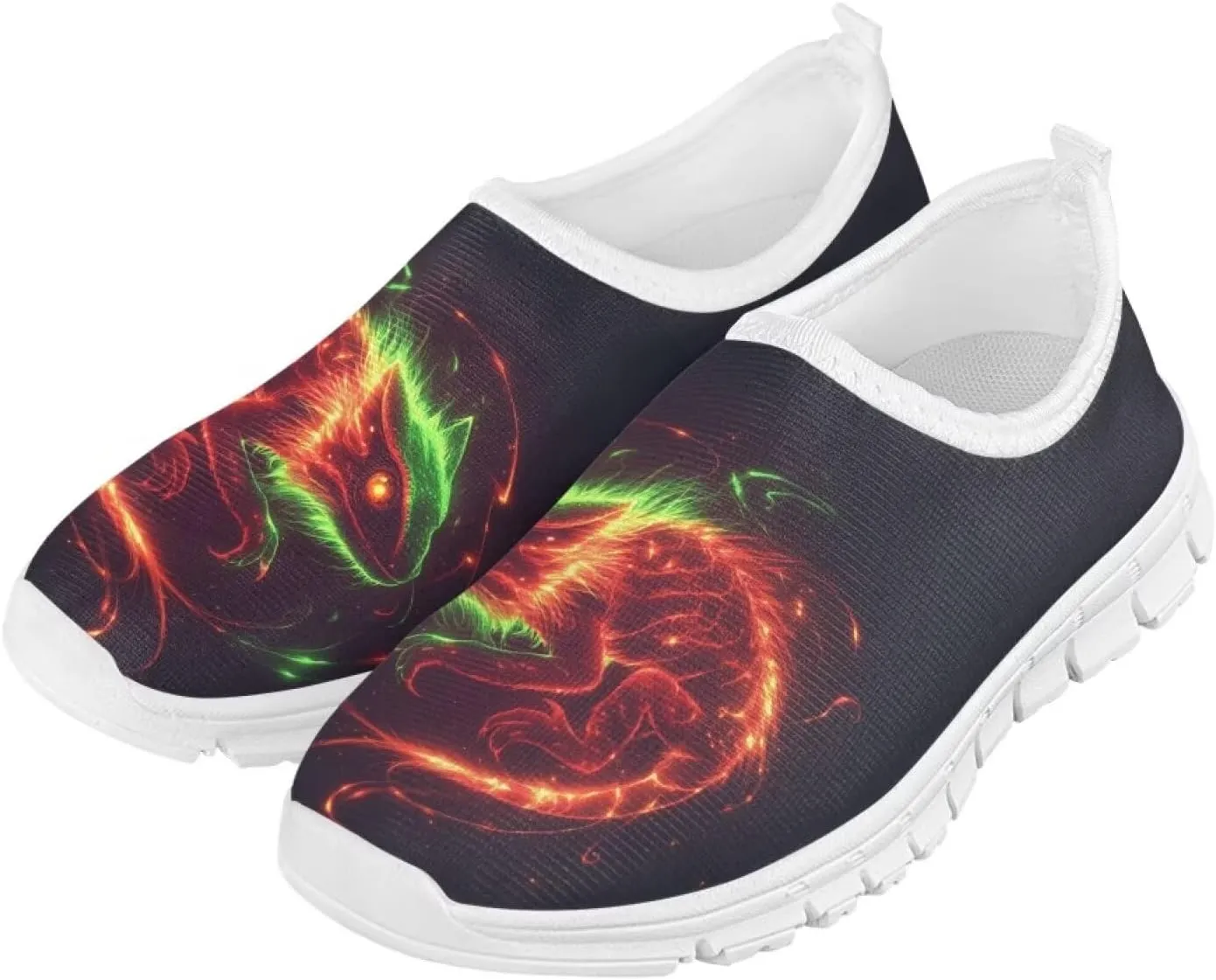 Boys Slip On Shoes Sneakers Cool Kids Tennis Gym Shoes Neon Themed