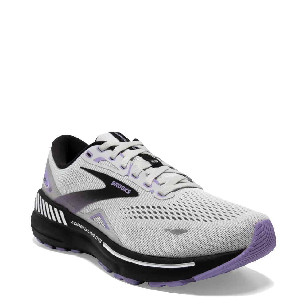 Brooks Women's Adrenaline GTS 23 Sneaker in Grey/Black/Purple