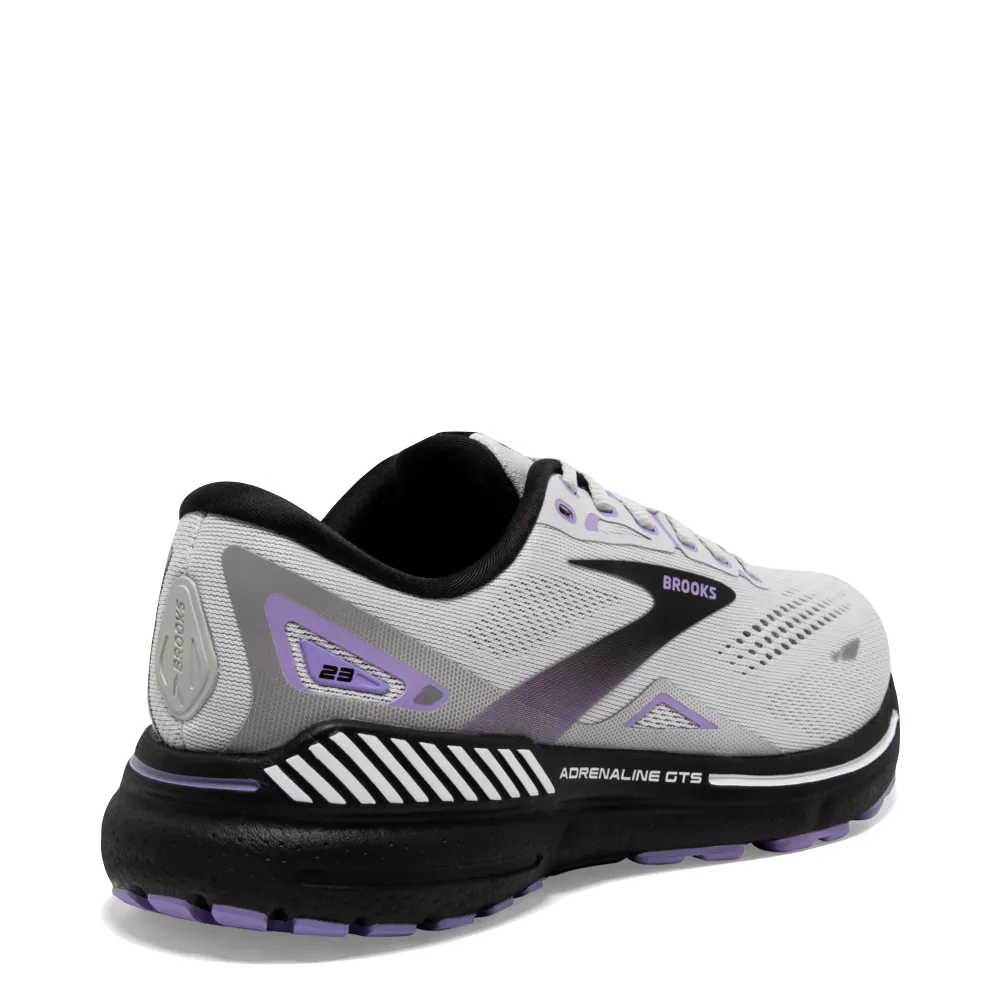 Brooks Women's Adrenaline GTS 23 Sneaker in Grey/Black/Purple