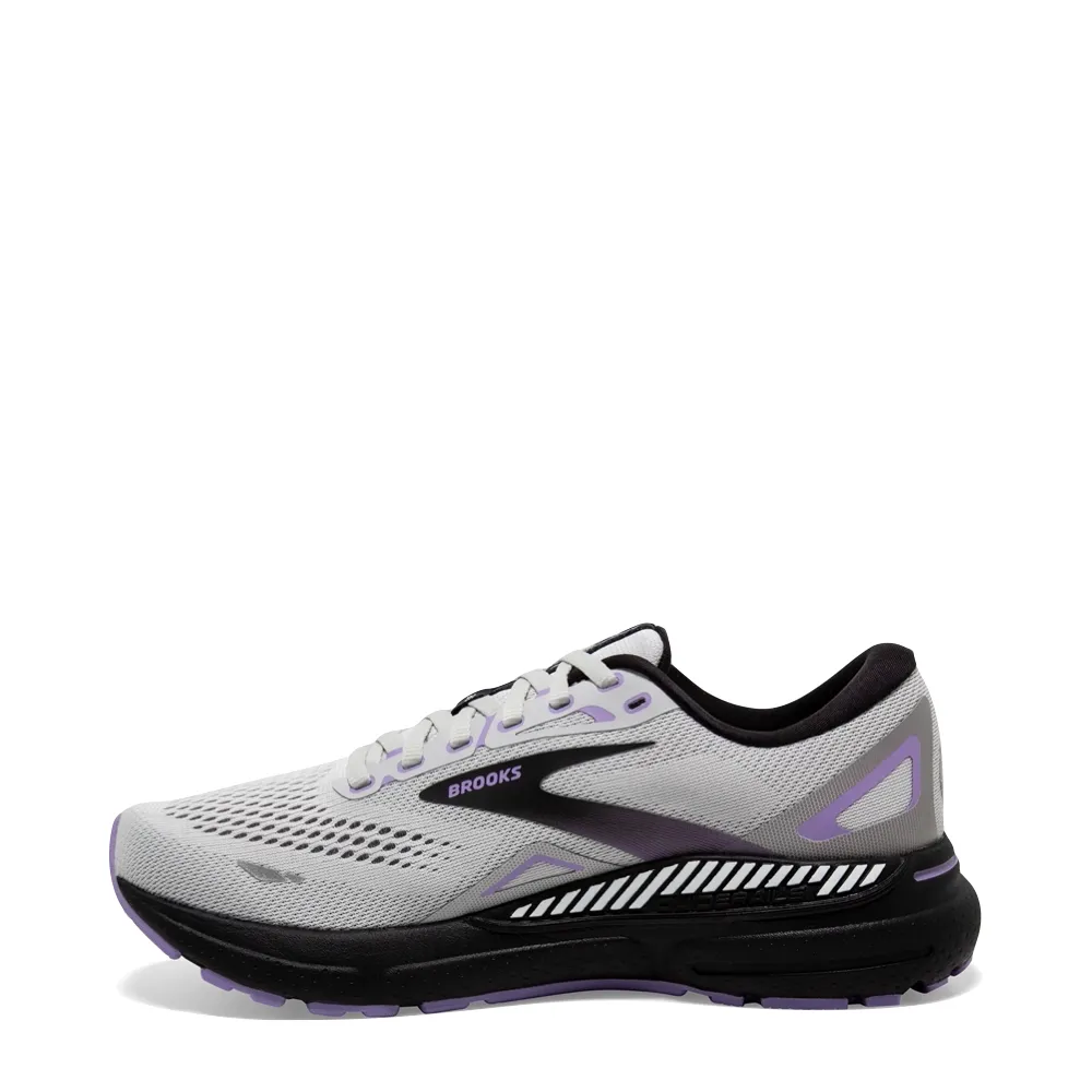 Brooks Women's Adrenaline GTS 23 Sneaker in Grey/Black/Purple