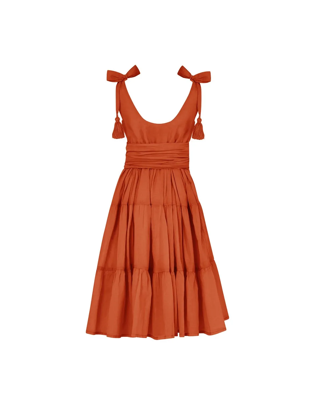 Carmencita Tassel Straps Tie Tiered Singlet Little Girl Dress