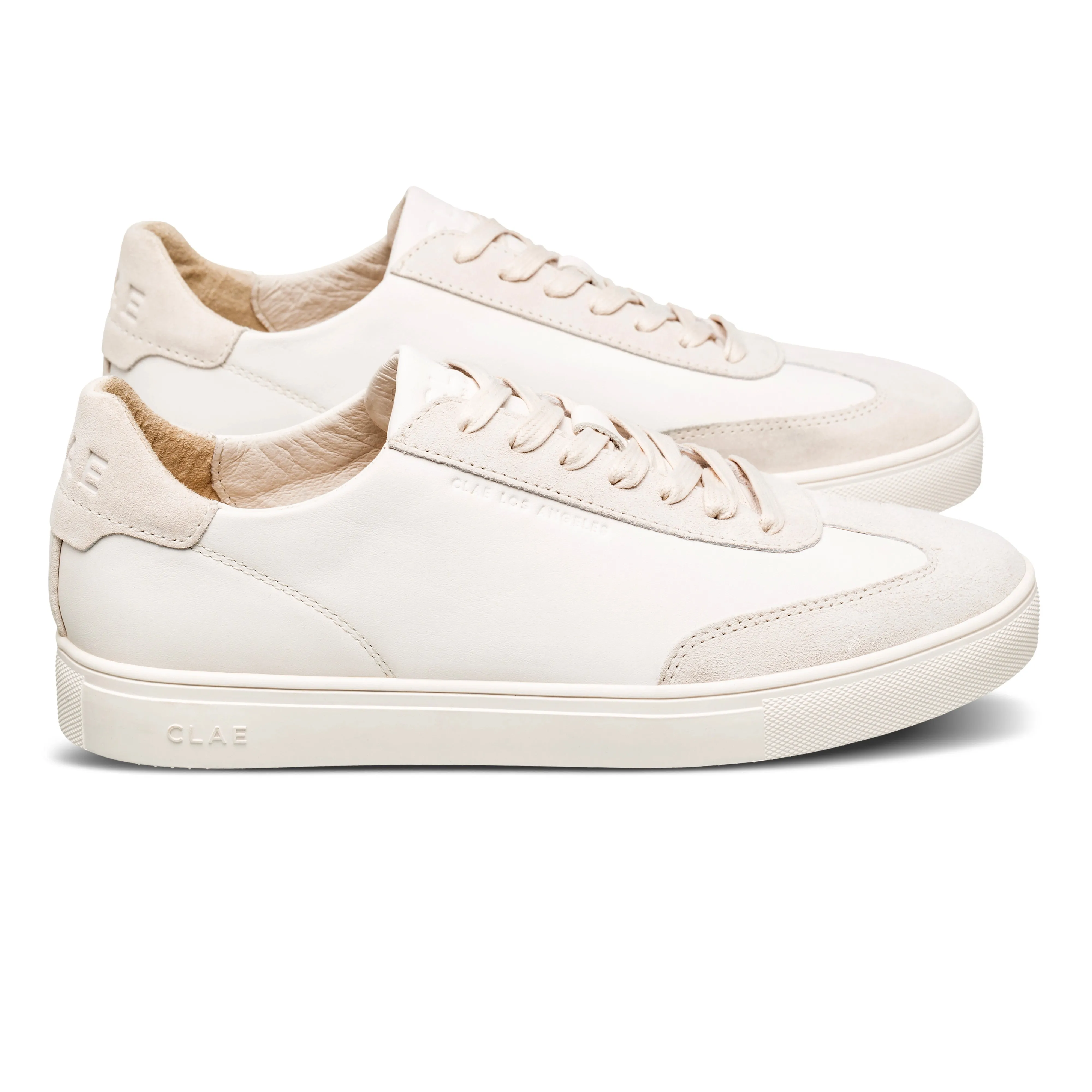 CLAE DEANE SNEAKERS - TRIPLE OFF-WHITE LEATHER