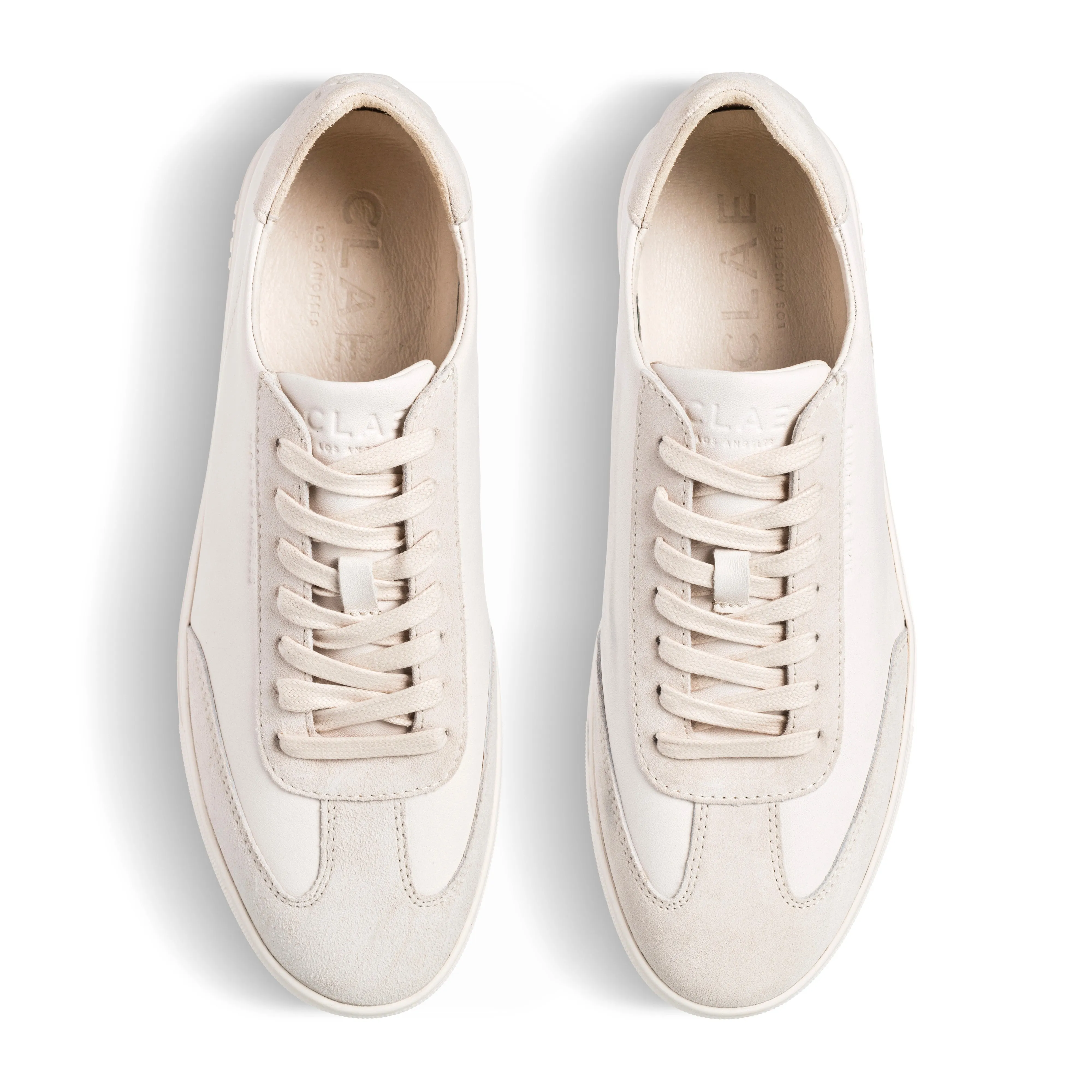 CLAE DEANE SNEAKERS - TRIPLE OFF-WHITE LEATHER