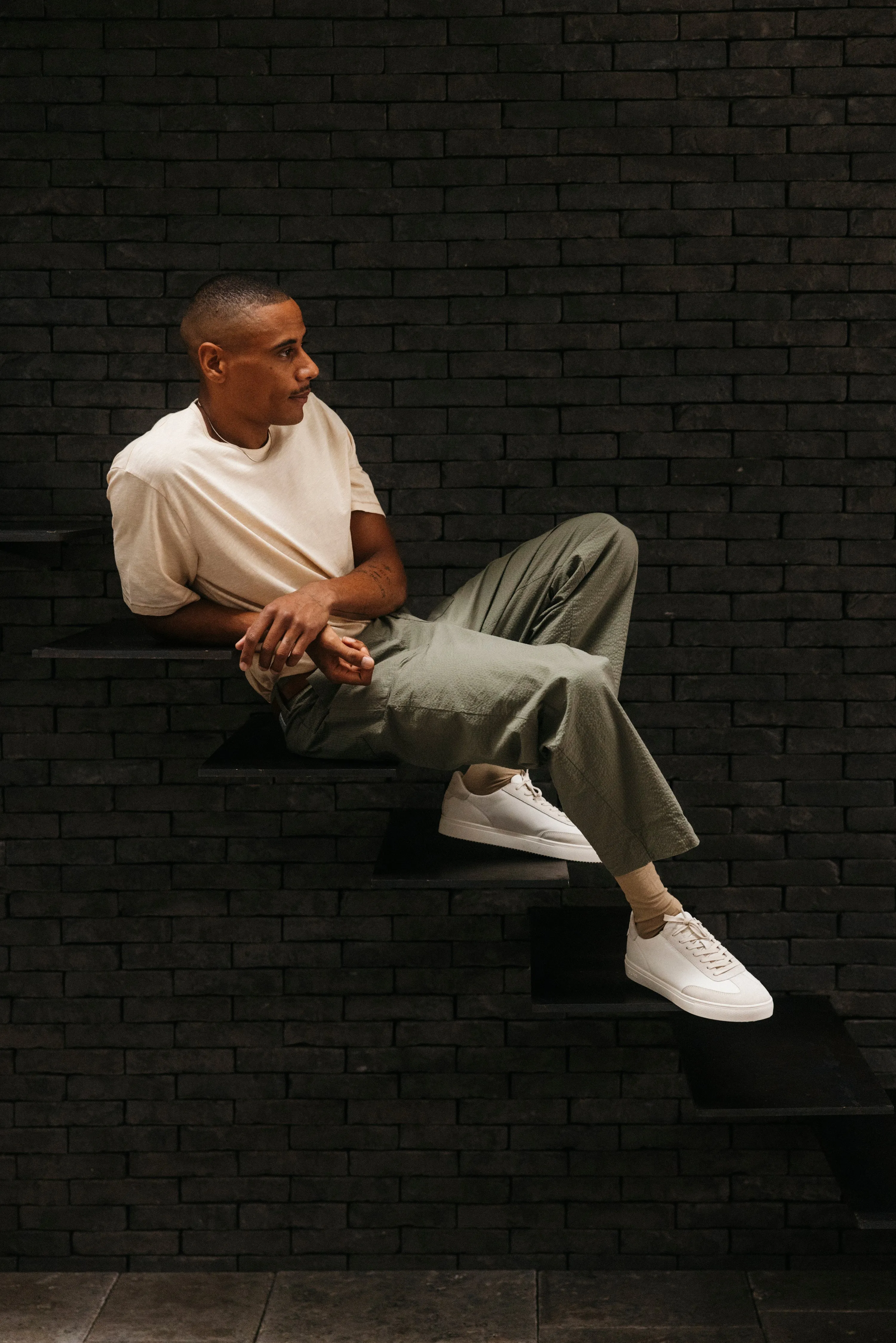 CLAE DEANE SNEAKERS - TRIPLE OFF-WHITE LEATHER