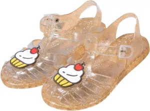 Crystal Jelly Low Heel Sandals,Cute Summer Closed Toe SlingAnkle Strap Sheer Soft Fisherman Beach Shoes Footwear