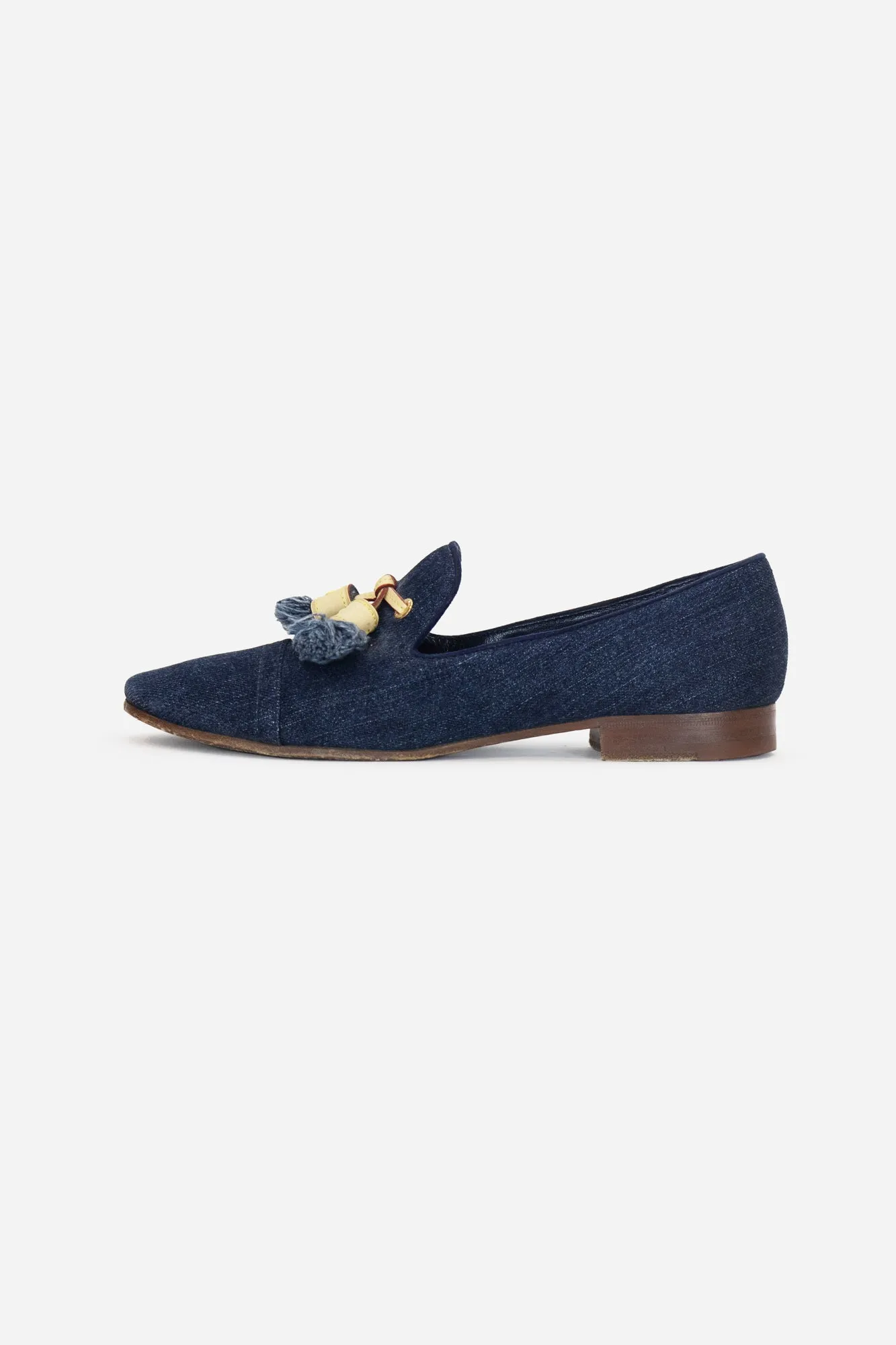 Denim Loafers W/ Tassels
