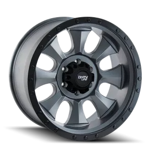 DIRTY LIFE 9300-2136MG IRONMAN (9300) MATTE GUNMETAL/BLACK BEADLOCK 20X10 6-135 -19MM 87MM
