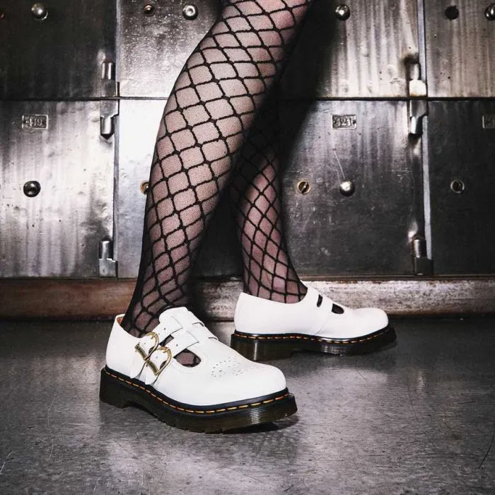 Dr Martens 8065 2 Strap Mary Jane  Shoe White