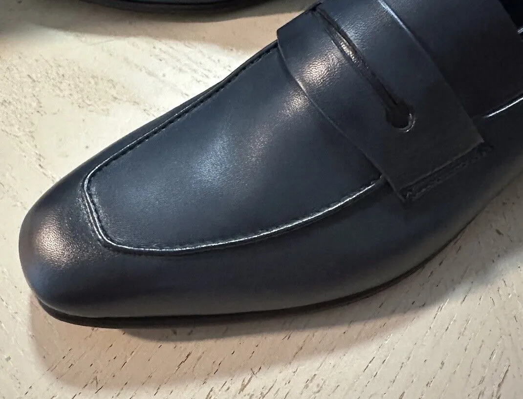 Ermenegildo Zegna Leather Reverse Construction Loafers DK Blue 10.5 US New $950