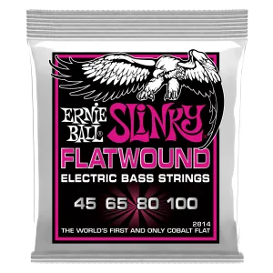 Ernie Ball Super Slinky Flatwound Electric Bass Strings - 45-100 Gauge