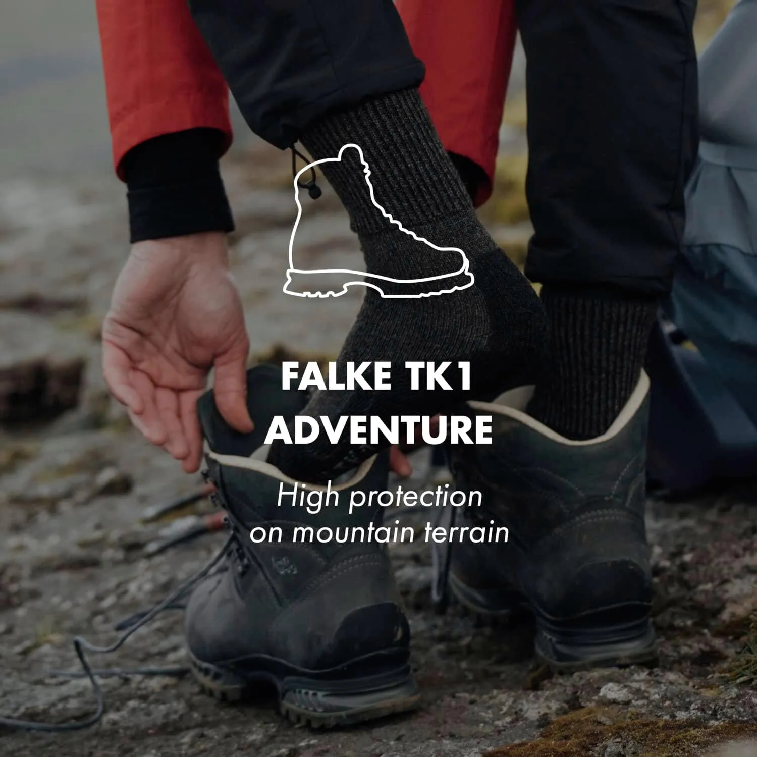 FALKE Men's TK1 Adventure Cool Hiking Socks, Thick Padding, 1 Pair