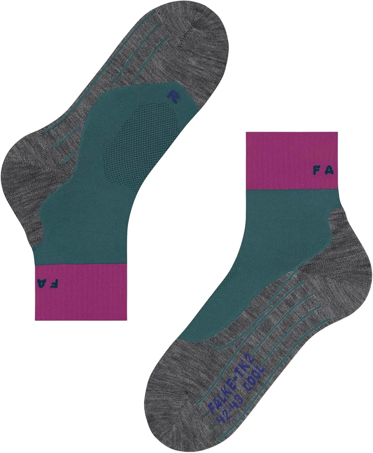 FALKE Women's TK2 Explore Cool Short Hiking Socks, Medium Padding, 1 Pair