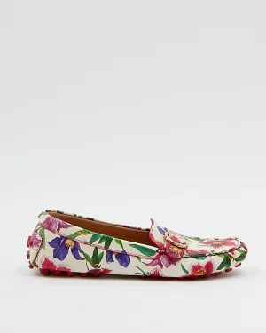 Ferragamo Floral Print Leather Loafers - 7.5