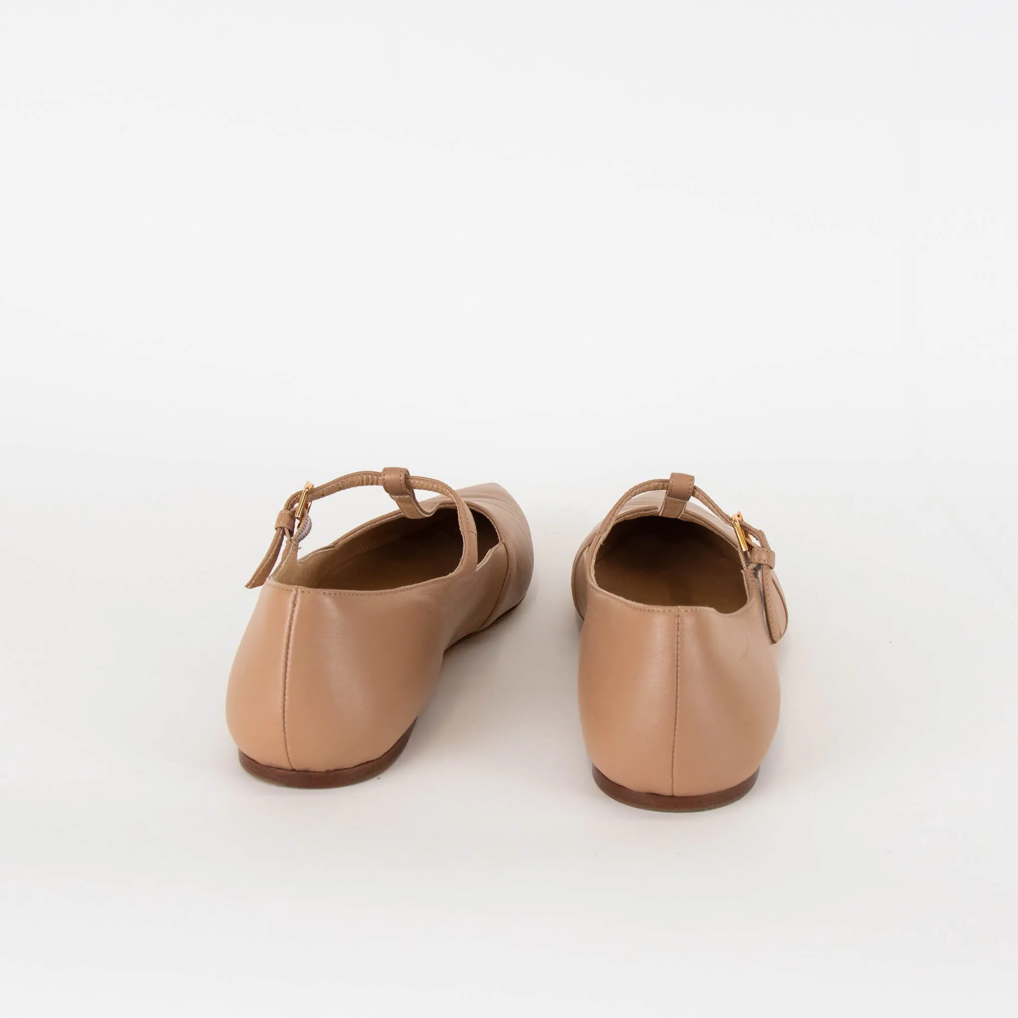 Gabriela Hearst Lola Ballerina Flat Nude Shoes