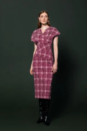 Gingham Patterned Dress Cherry