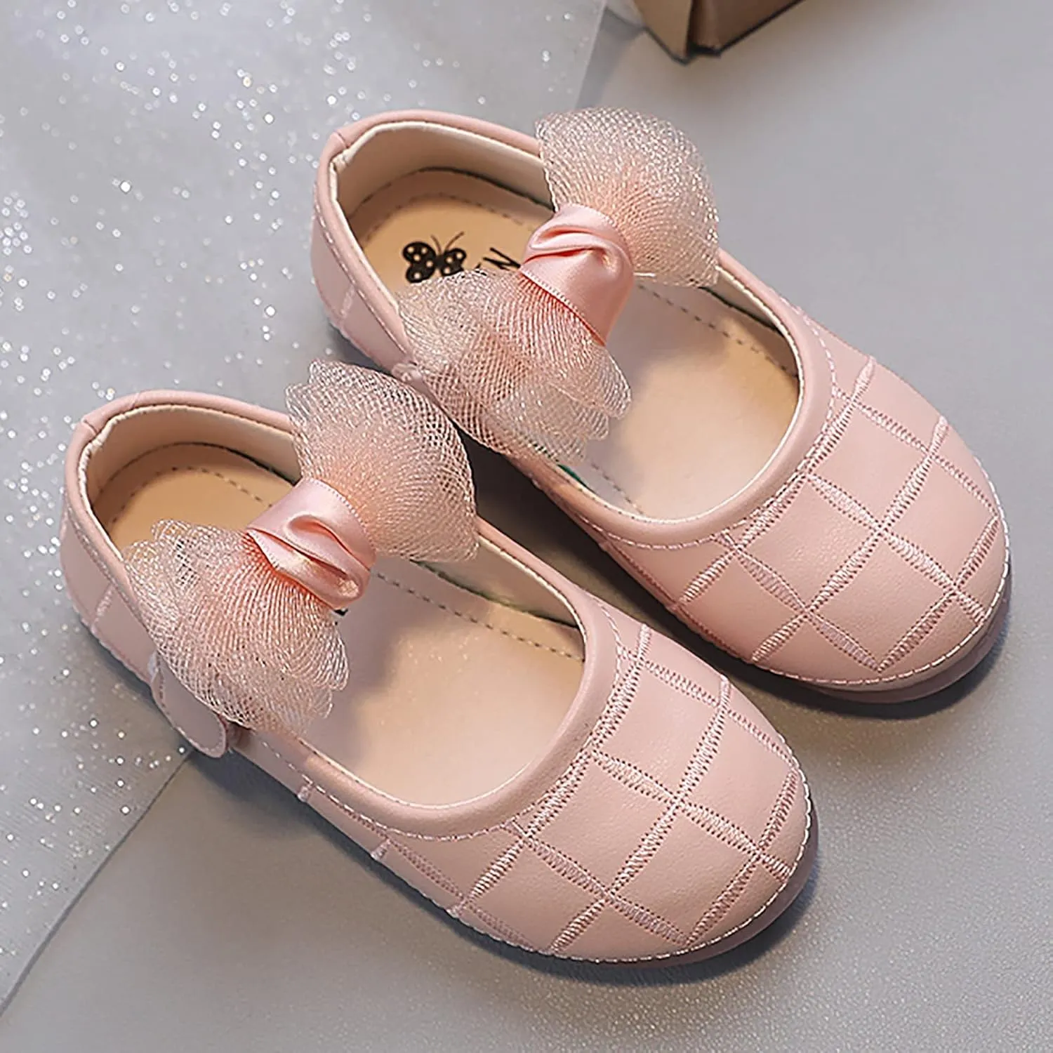 Girl's Bow Mary Jane Dress Shoes Flower Girl Shoes Ballet Flats for Party Wedding School Baby Shoes