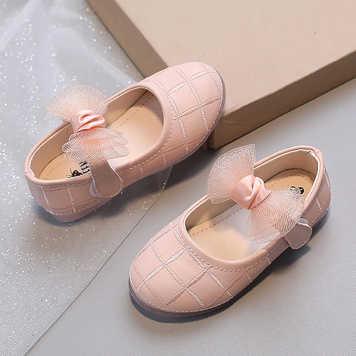 Girl's Bow Mary Jane Dress Shoes Flower Girl Shoes Ballet Flats for Party Wedding School Baby Shoes