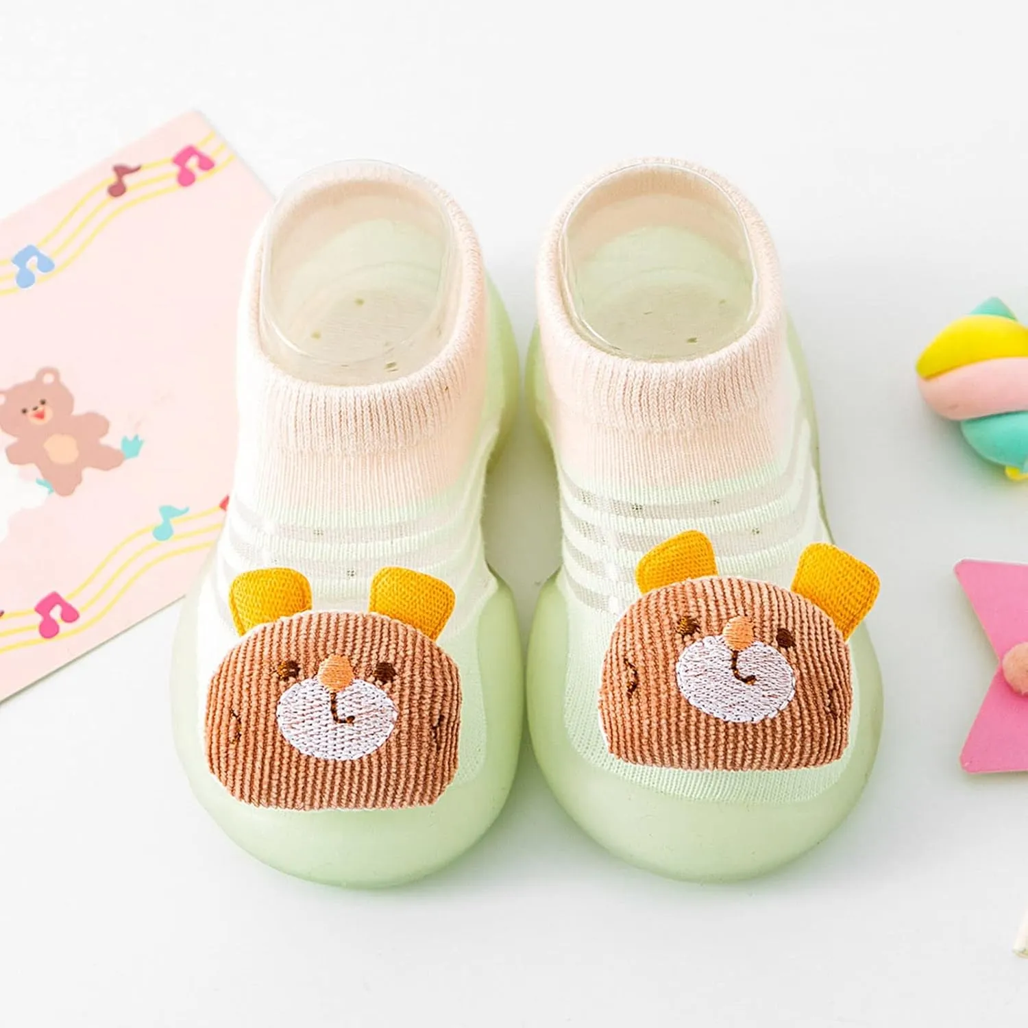 Girls Canvas Slip Summer and Autumn Comfortable Infant Toddler Shoes Cute Bear Pattern Children Boys Casual Boots Size 4