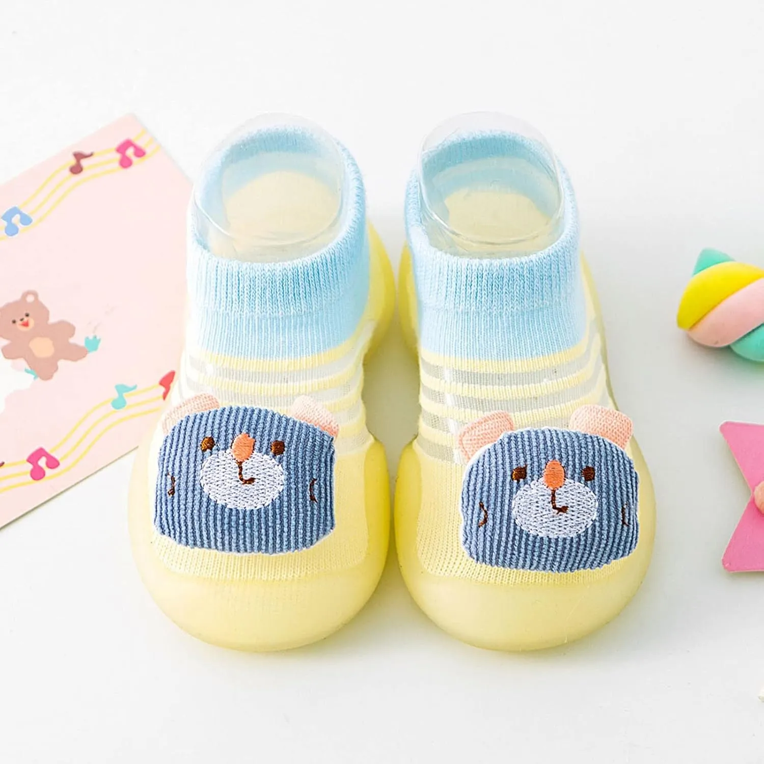 Girls Canvas Slip Summer and Autumn Comfortable Infant Toddler Shoes Cute Bear Pattern Children Boys Casual Boots Size 4