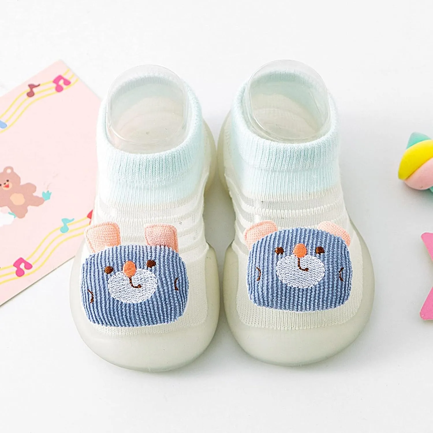 Girls Canvas Slip Summer and Autumn Comfortable Infant Toddler Shoes Cute Bear Pattern Children Boys Casual Boots Size 4