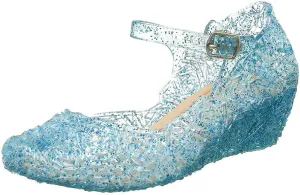 Girls Chunky Heels Jelly Sandals Dress Up Birthday Party Evening Dance Single Shoes Kids Toddler Strap Mary Jane