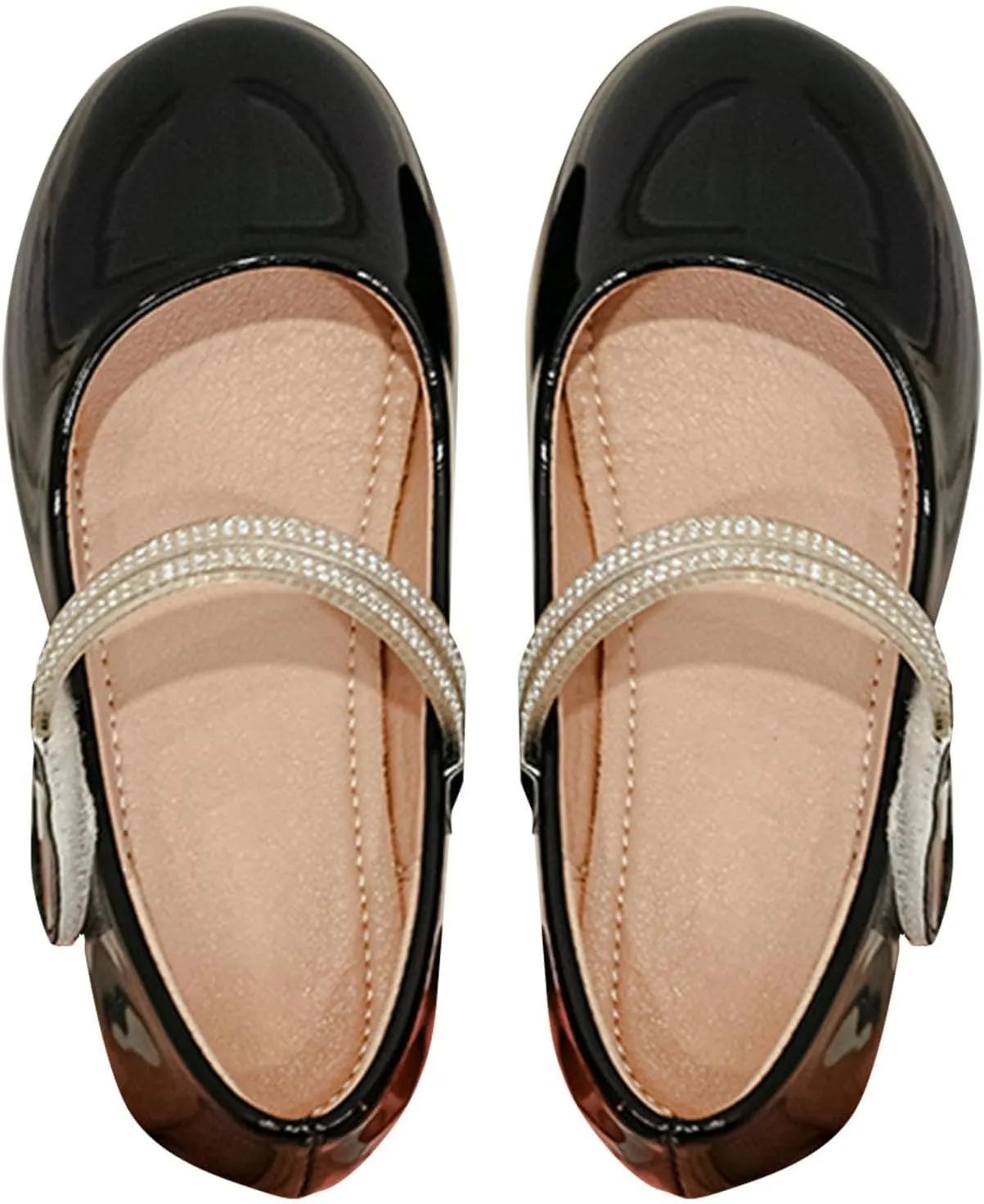 Girls Dress Shoes Patent Ballerina Flats Kids Toddler Girls Mary Jane Low Heels Shoes for Little Girl Dress up Shoes